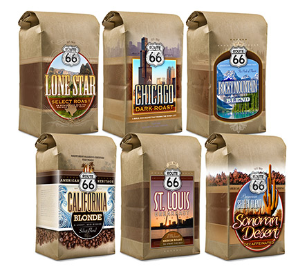 Route 66 Retail Coffee Packaging